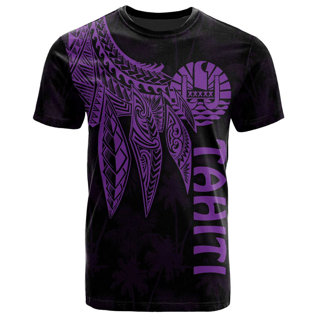 Tahiti T Shirt Polynesian Wings (Purple) Unisex Purple - Polynesian Pride