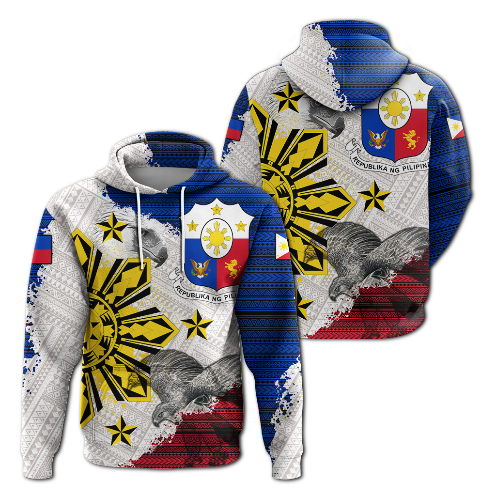 Philippines Filipino Tribal Eagle Hoodie LT2 Pulover Hoodie WHITE - Polynesian Pride