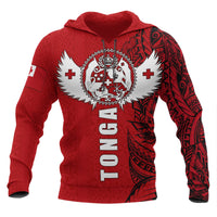 Tonga Polynesian Hoodie Tonga Wings Unisex Red - Polynesian Pride
