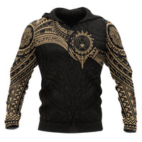 Pohnpei Micronesian Hoodie Gold Heart Shield Unisex GOLD - Polynesian Pride