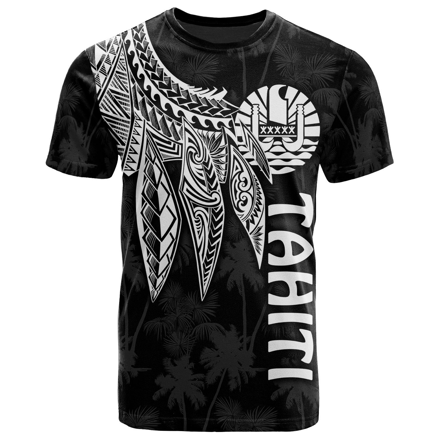 Tahiti T Shirt Polynesian Wings (White) Unisex Art - Polynesian Pride