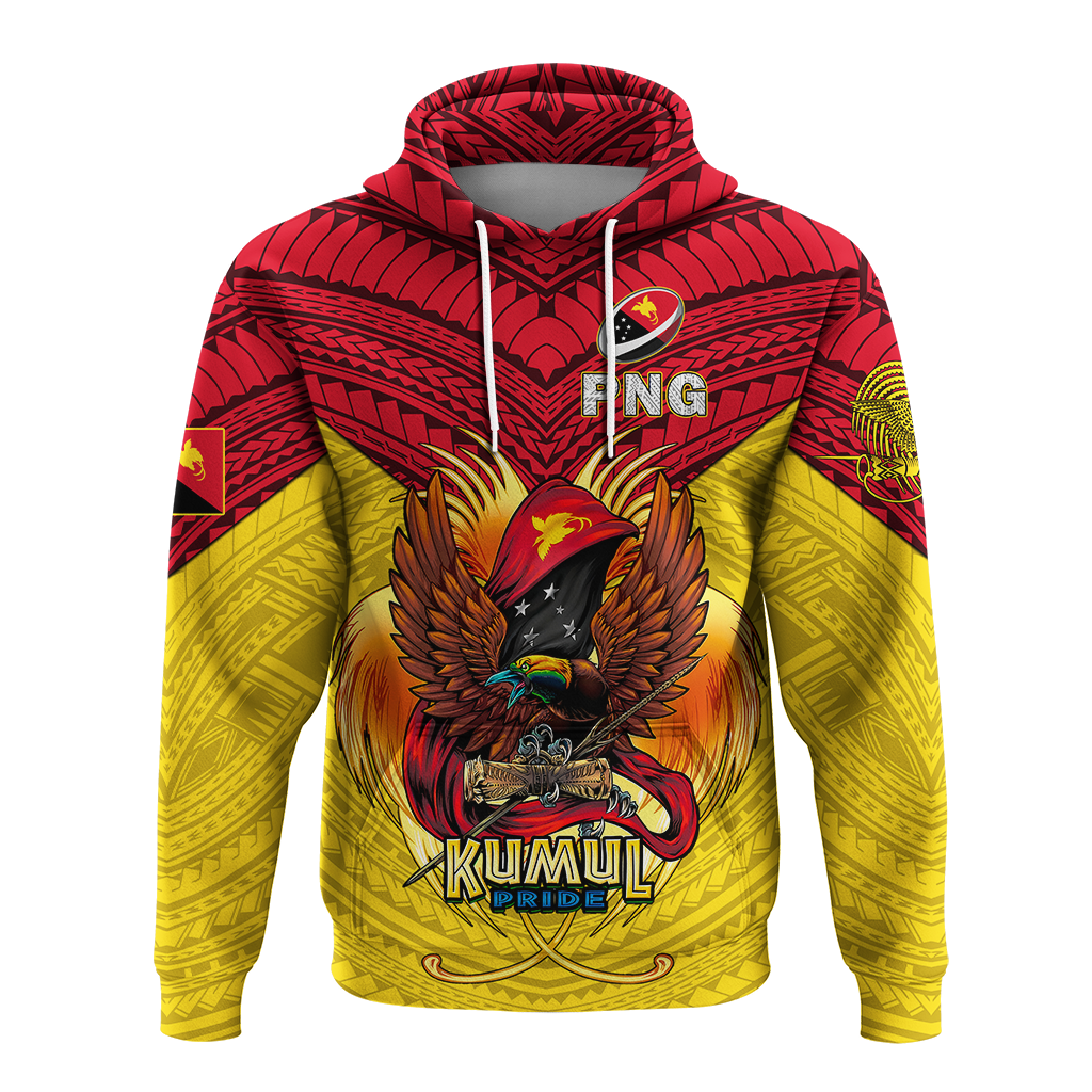 Custom Papua New Guinea Rugby Kumul Pride Hoodie LT2 - Polynesian Pride