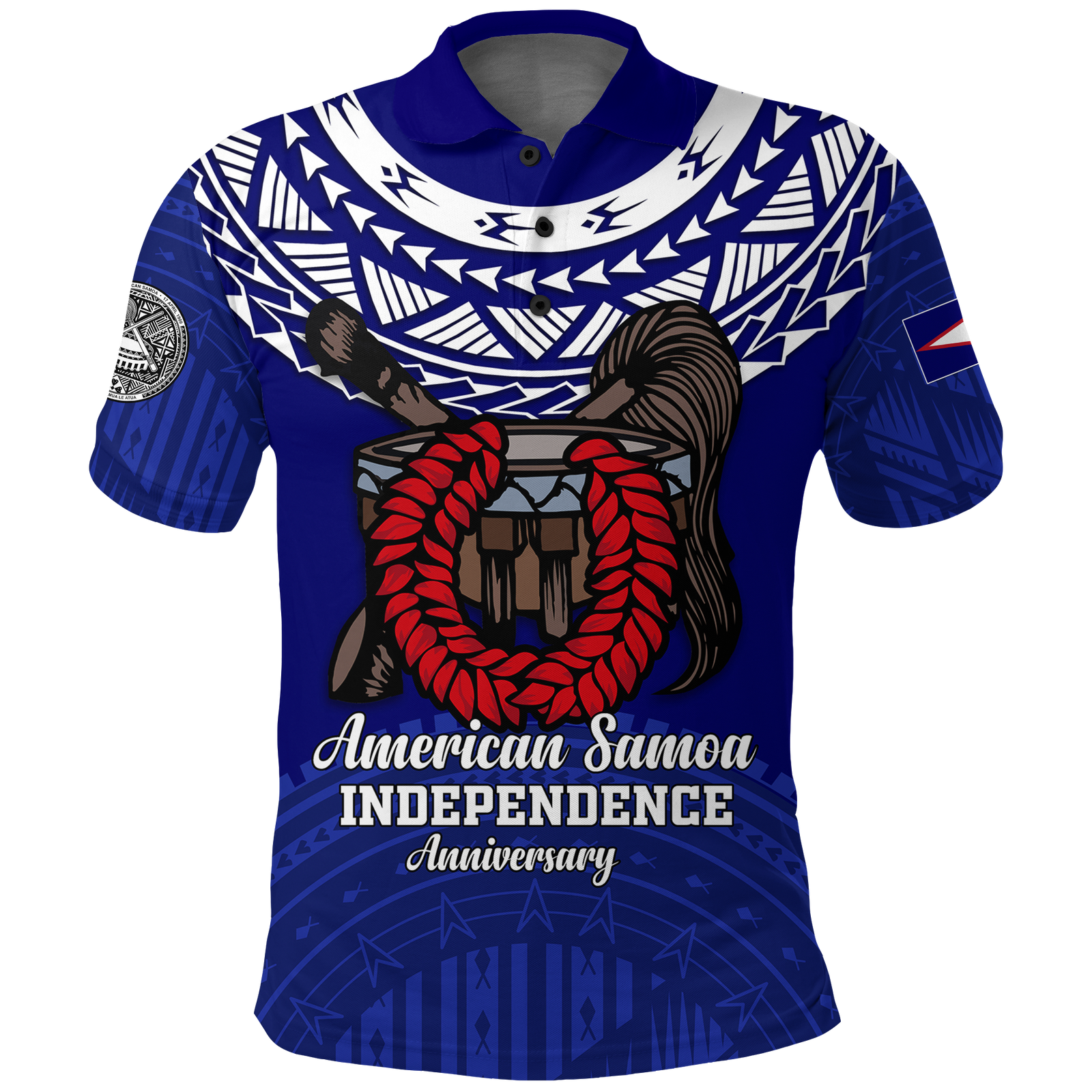 Custom American Samoa Independence Anniversary Pride Polo Shirt LT12 Unisex Blue - Polynesian Pride