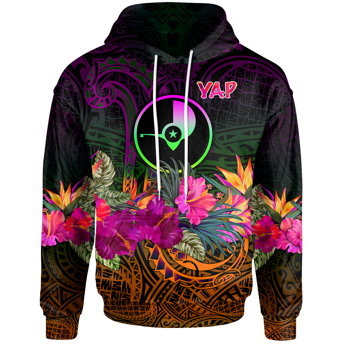 YAP Hoodie Summer Hibiscus Unisex Reggae - Polynesian Pride