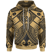 YAP Hoodie Gold Seal with Polynesian Tattoo Unisex Gold - Polynesian Pride