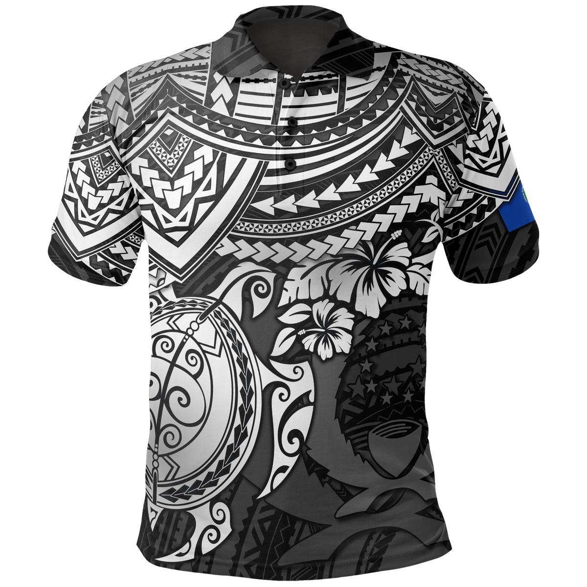 Pohnpei Polo Shirt Pohnpei Flag White Turtle Hibiscus Unisex White - Polynesian Pride