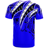 Yap T Shirt Tropical Leaf Blue Color - Polynesian Pride