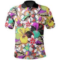Polynesian Polo Shirt Hibiscus and Plumeria Patterns Unisex Red - Polynesian Pride