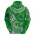 Custom Rarotonga Cook Islands Polynesian Turtle Art Hoodie LT14 Zip Hoodie Green - Polynesian Pride