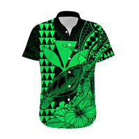 (Custom Personalised) Kakau Polynesian Tribal Hawaiian Turtle with Kanaka Maoli Green Hawaiian Shirt LT9 - Polynesian Pride