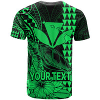 Custom Kakau Polynesian Tribal Hawaiian Turtle with Kanaka Maoli Green T Shirt LT9 - Polynesian Pride