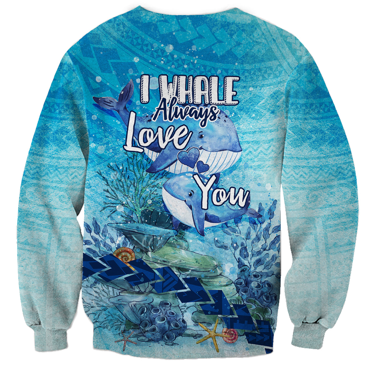 Mother and Baby Whale Mix Polynesian Style Sweatshirt TS07 - Polynesian Pride