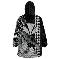 Kakau Polynesian Tribal Hawaiian Turtle with Kanaka Maoli Black Wearable Blanket Hoodie LT9 - Polynesian Pride