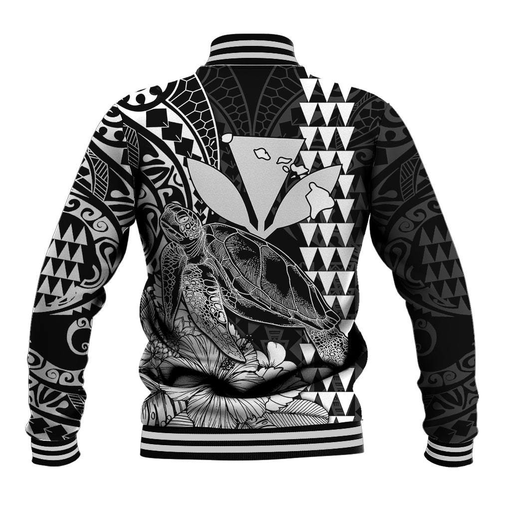 Kakau Polynesian Tribal Hawaiian Turtle with Kanaka Maoli Black Baseball Jacket LT9 - Polynesian Pride