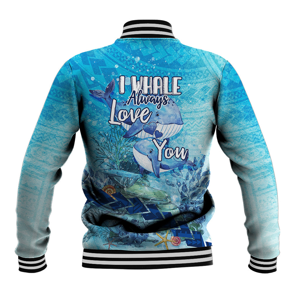 Mother and Baby Whale Mix Polynesian Style Baseball Jacket TS07 - Polynesian Pride