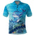 Mother and Baby Whale Mix Polynesian Style Polo Shirt TS07 Blue - Polynesian Pride
