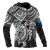 Northern Mariana Islands Polynesian Hoodie (Zip up) White Turtle - Polynesian Pride