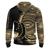 Pohnpei Hoodie Micronesia Gold Patterns With Coat of Arms - Polynesian Pride
