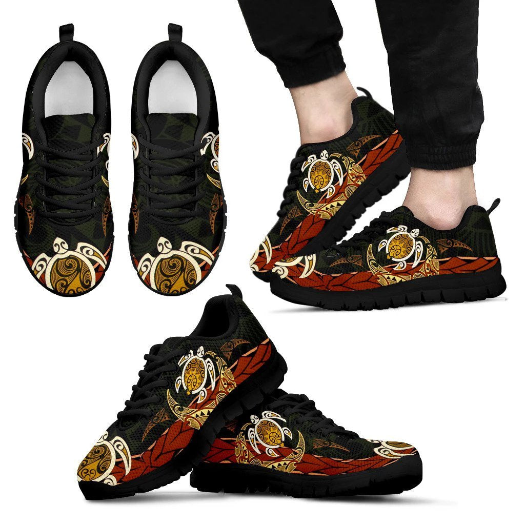 Turtle Polynesian Sneakers Men's Sneakers Black - Polynesian Pride