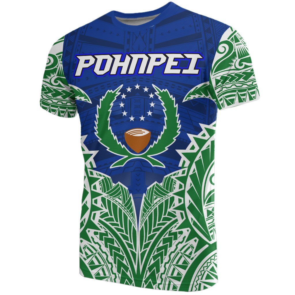 Pohnpei Premium T Shirt Pohnpei Flag Polynesian Tattoo Unisex Blue - Polynesian Pride