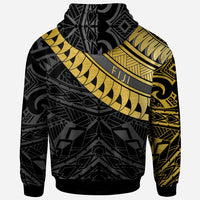 Fiji Custom Hoodie Fiji Ginger Lei Pattern Gold - Polynesian Pride
