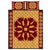 Hawaiian Quilt Pattern Palm Tree Wings Quilt Bed Set Gold - Polynesian Pride