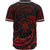 Niue Polynesian Baseball Shirt - Red Tribal Wave - Polynesian Pride