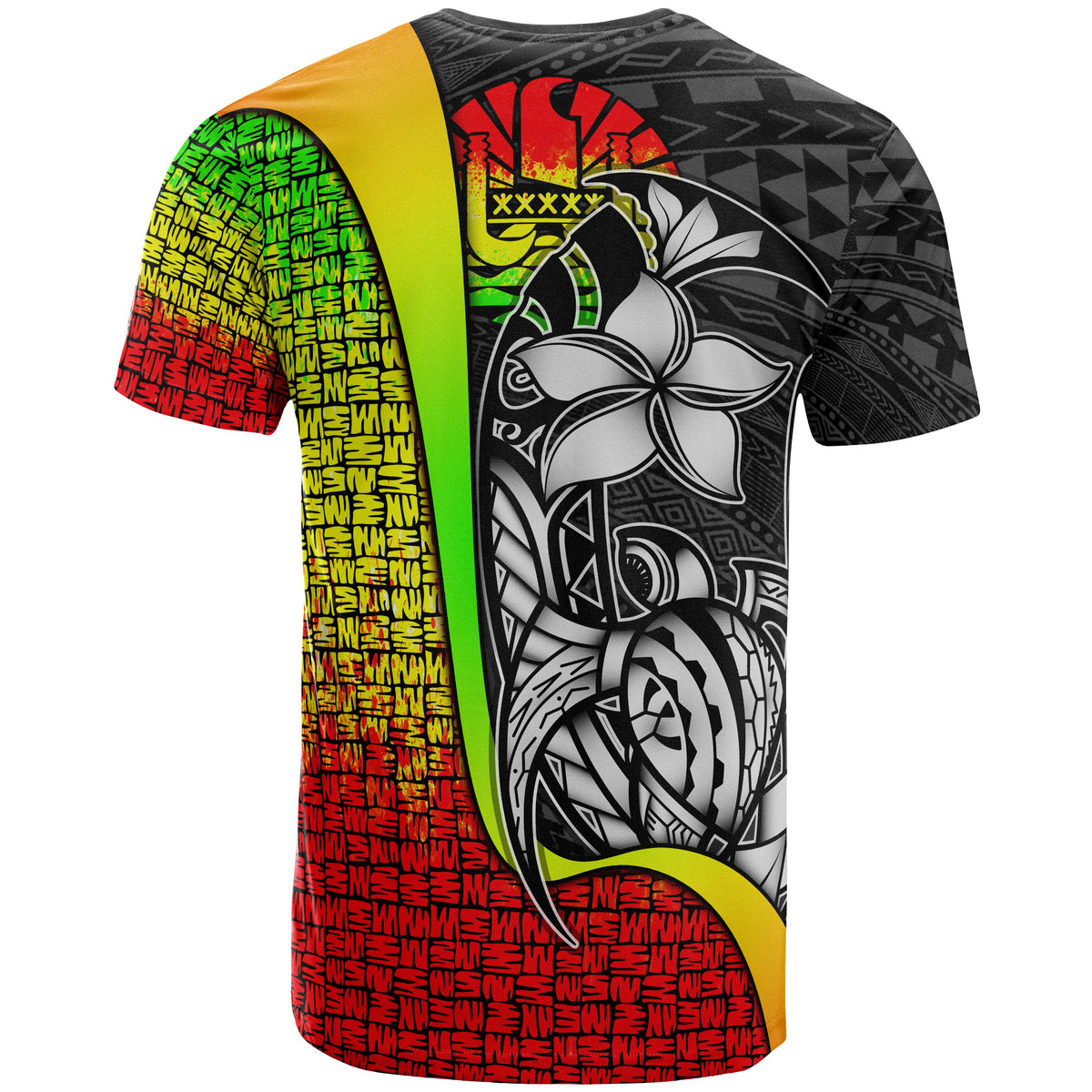 Tahiti Polynesian T Shirt Reggae Turtle with Hook - Polynesian Pride