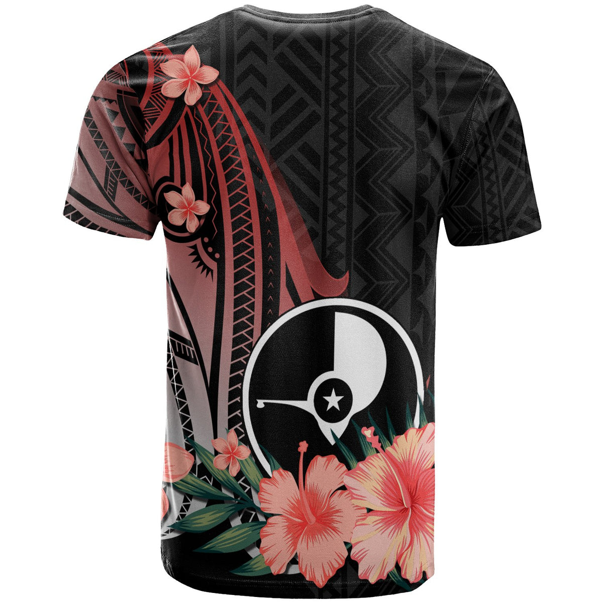 Yap T Shirt Red Polynesian Hibiscus Pattern Style - Polynesian Pride
