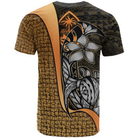 Guam Polynesian T Shirt Gold Turtle with Hook - Polynesian Pride