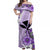 Hawaii Off Shoulder Long Dress Kakau Tribal Purple Batik Floral Ver.02 LT13 Women Purple - Polynesian Pride