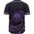 Federated States Of Micronesia Polynesian Custom Personalised Baseball Shirt - Purple Tribal Wave - Polynesian Pride
