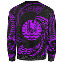 Tahiti Polynesian Sweater - Purple Tribal Wave - Polynesian Pride