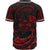 Fiji Polynesian Custom Personalised Baseball Shirt - Red Tribal Wave - Polynesian Pride