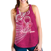 Breast Cancer Pink Ribbon Butterfly Polynesian Pink Version Women Tank Top - LT12 - Polynesian Pride