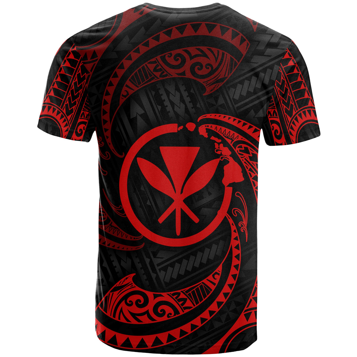 Polynesian Hawaii Custom T Shirt Red Tribal Wave - Polynesian Pride