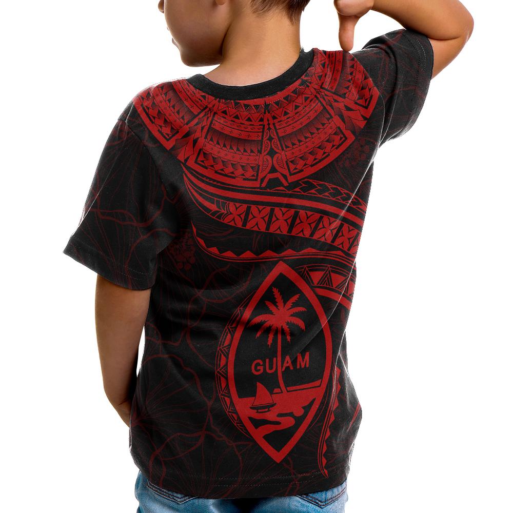 Guam Polynesian Custom T Shirt Guam Waves (Red) - Polynesian Pride