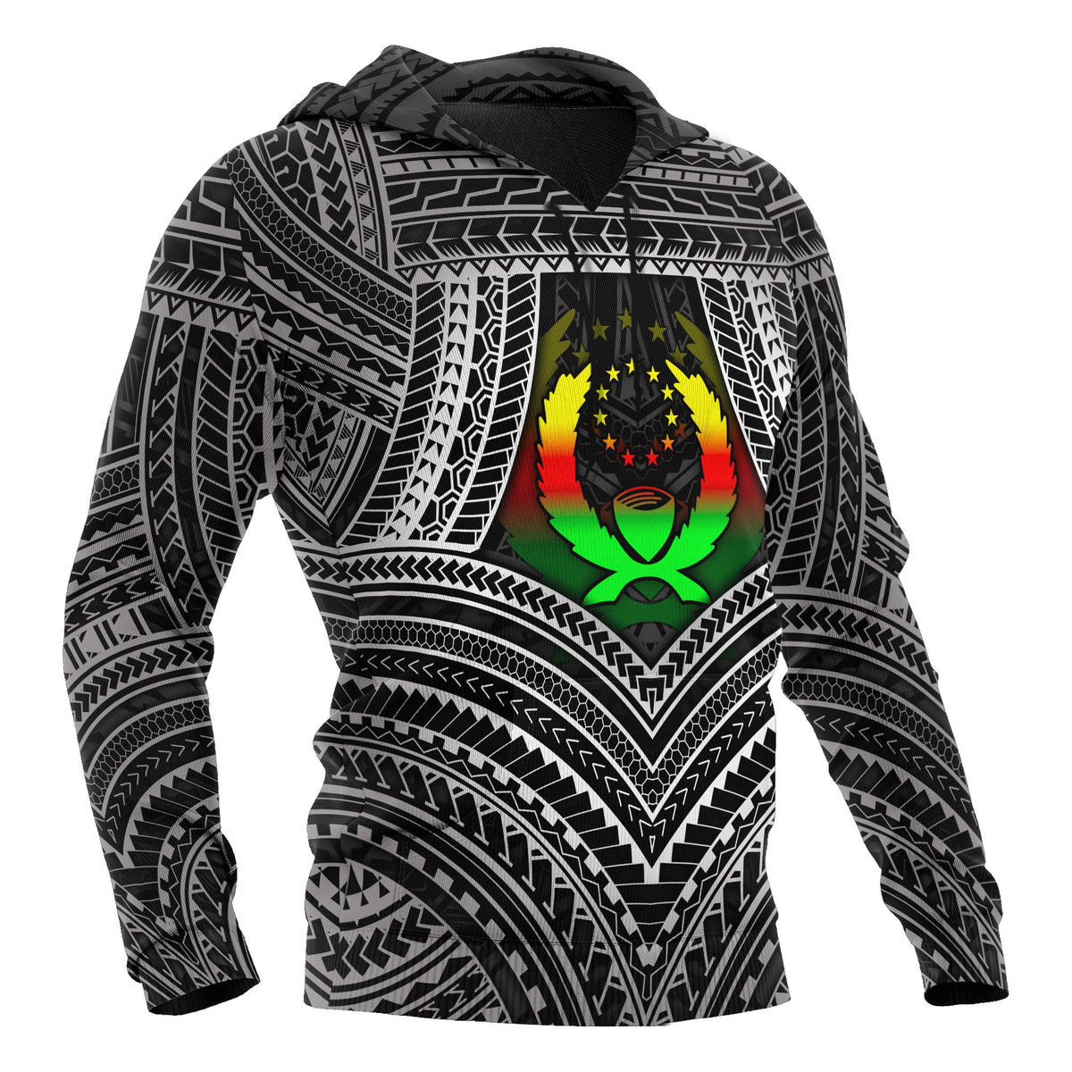 Pohnpei Polynesian Zip up Hoodie Pohnpei Flag Reggae Color - Polynesian Pride