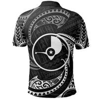 Yap Micronesia Custom Polo Shirt White Tribal Wave - Polynesian Pride