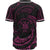 Niue Polynesian Custom Personalised Baseball Shirt - Pink Tribal Wave - Polynesian Pride