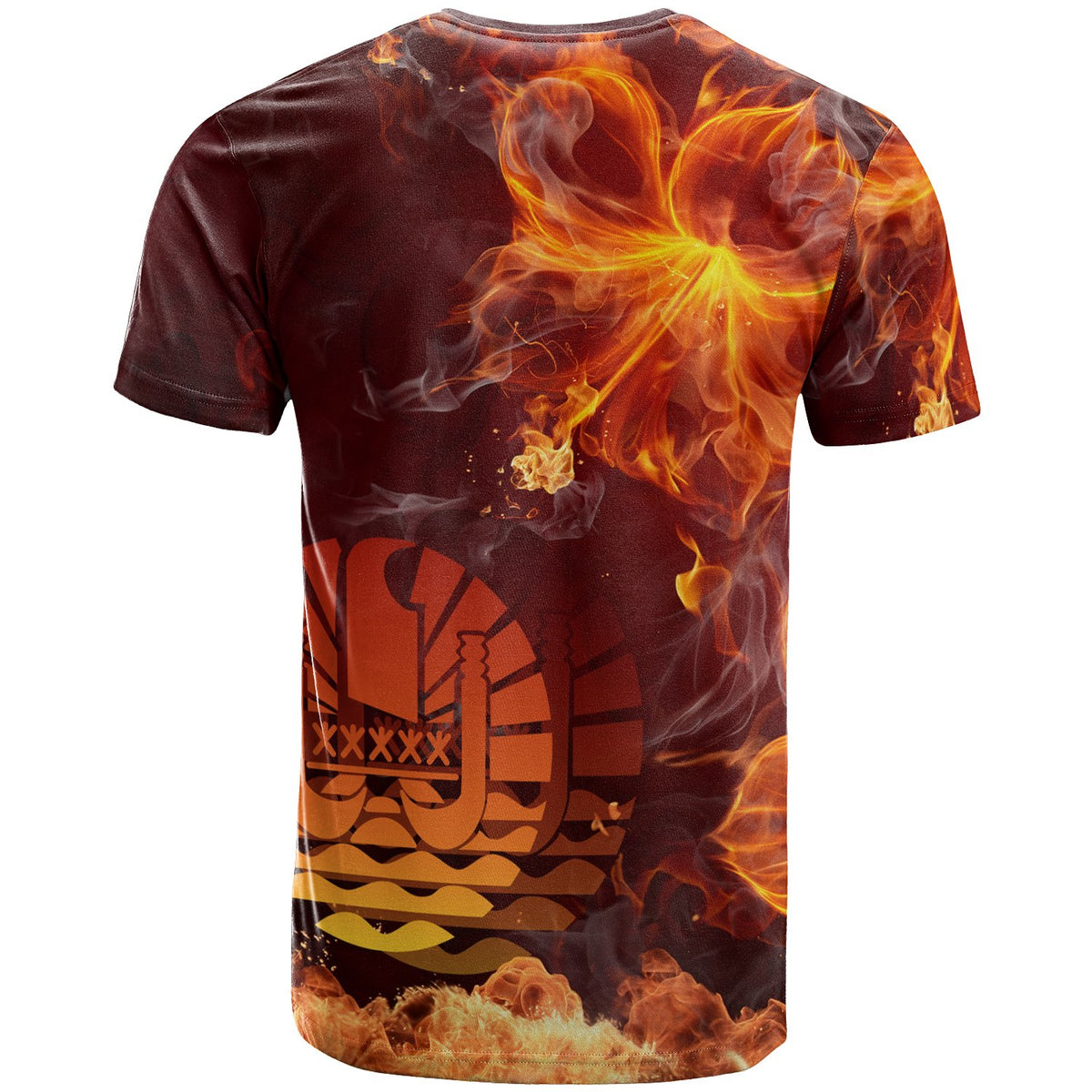 Tahiti Polynesian T Shirt Fire Hibiscus - Polynesian Pride