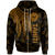 Tahiti Zip up Hoodie Polynesian Wings (Golden) Unisex Golden - Polynesian Pride