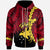 Papua New Guinea Polynesian Zip up Hoodie Tribal Wave Tattoo Flag Color Unisex Red - Polynesian Pride