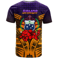 Samoa T Shirt Hibiscus With Tribal LT12 - Polynesian Pride