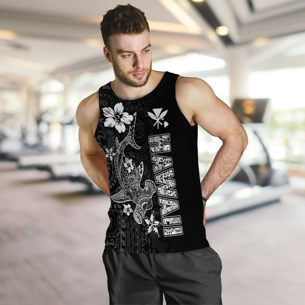 Hawaii Hammerhead Shark Hibiscus Hawaii Pattern Men Tank Top - LT2 - Polynesian Pride