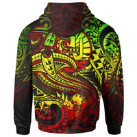 Tahiti Zip up Hoodie Reggae Shark Polynesian Tattoo - Polynesian Pride