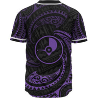 Yap Polynesian Baseball Shirt - Purple Tribal Wave - Polynesian Pride
