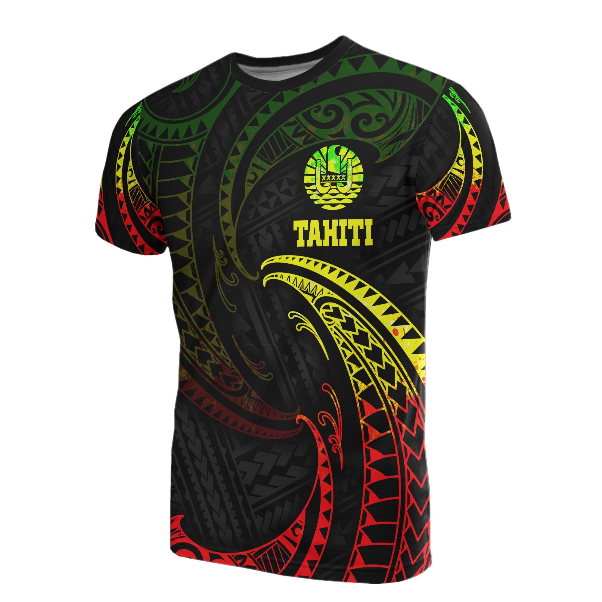 Tahiti Polynesian T Shirt Reggae Tribal Wave Unisex Reggae - Polynesian Pride