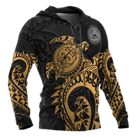 American Samoa Hoodie Polynesian Turtle (Golden) - Polynesian Pride