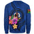 Vanuatu Polynesian Sweater - Floral With Seal Blue - Polynesian Pride